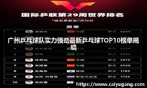 广州乒乓球队实力强劲最新乒乓球TOP10榜单揭晓